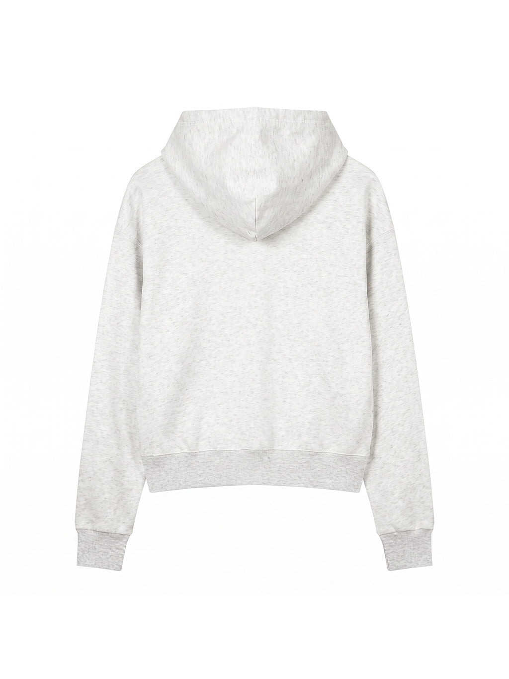 Women’s Crop Drop Shoulder Hoodie oat gray back view