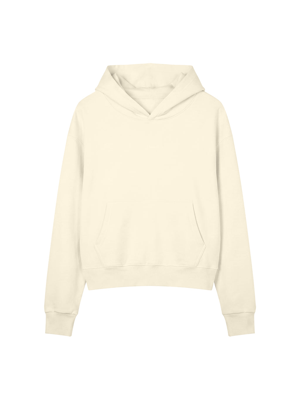 Women’s Crop Drop Shoulder Hoodie apricot front view
