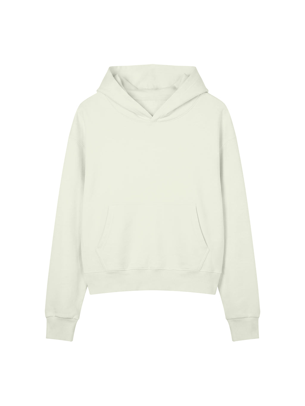 Women’s Crop Drop Shoulder Hoodie light green front view