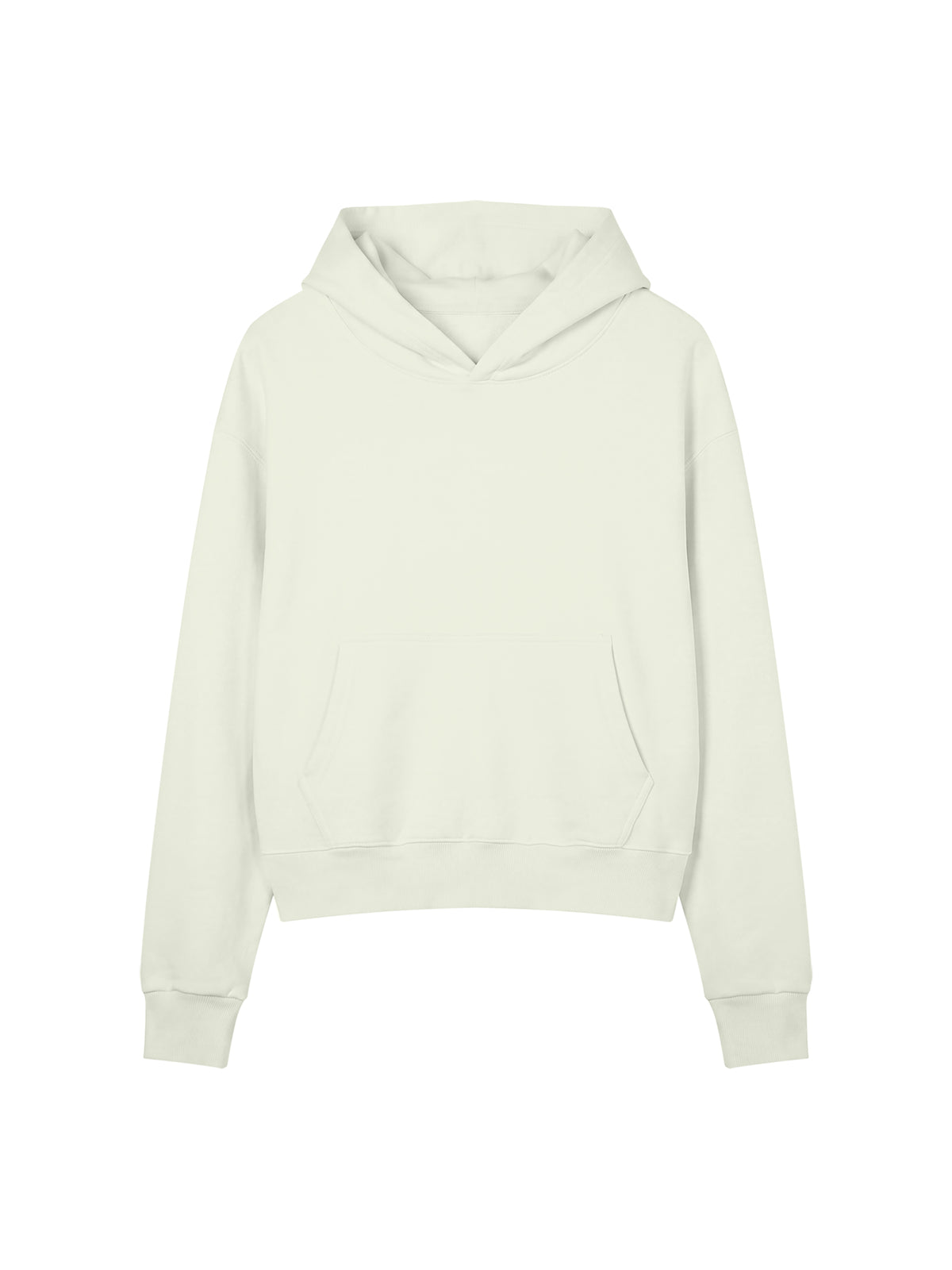 Women’s Crop Drop Shoulder Hoodie light green front view