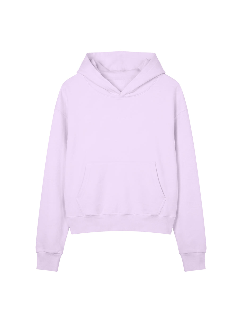 Women’s Crop Drop Shoulder Hoodie light purple front view