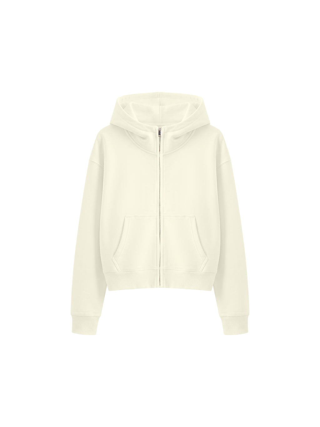 Women’s Cropped Full-Zip Hoodie light green front view