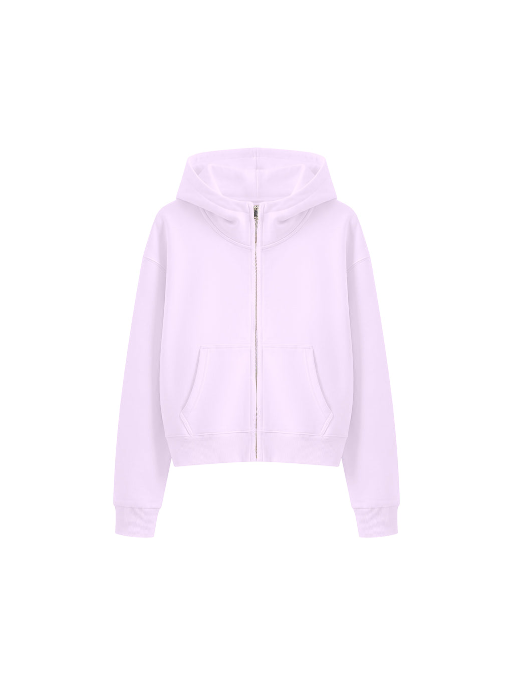 Women’s Cropped Full-Zip Hoodie light purple front view