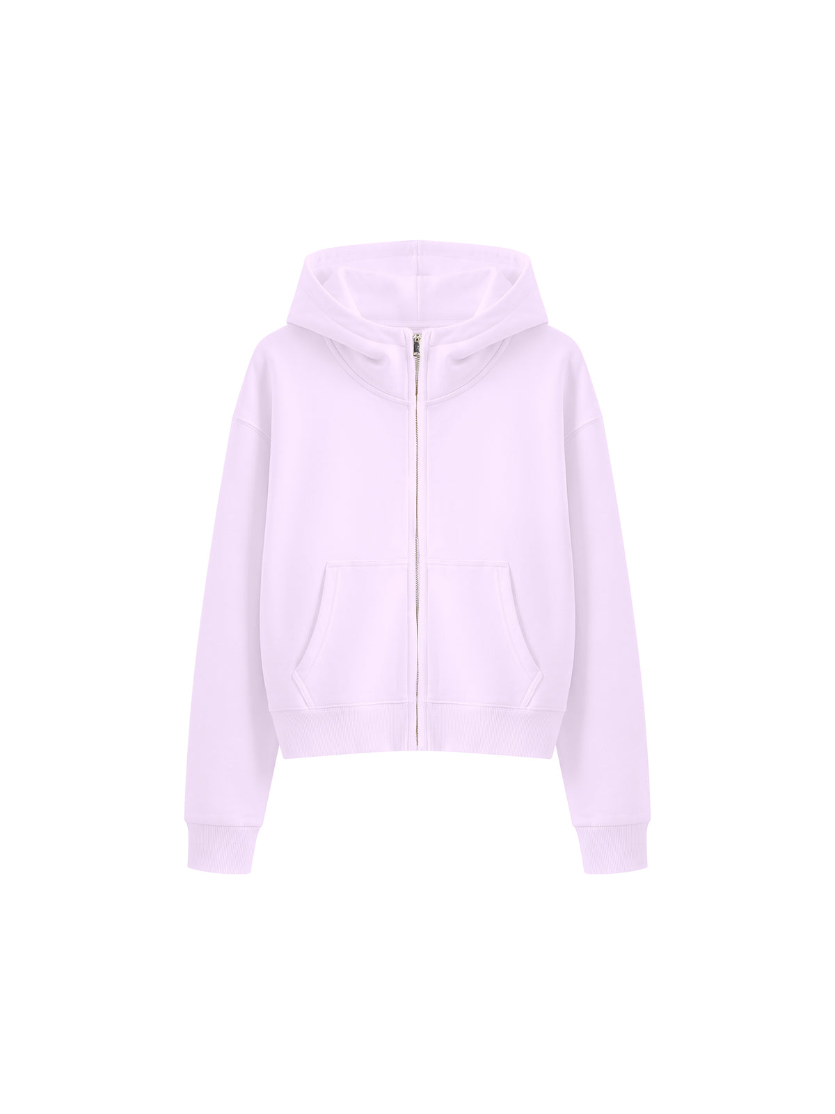 Women’s Cropped Full-Zip Hoodie light purple front view