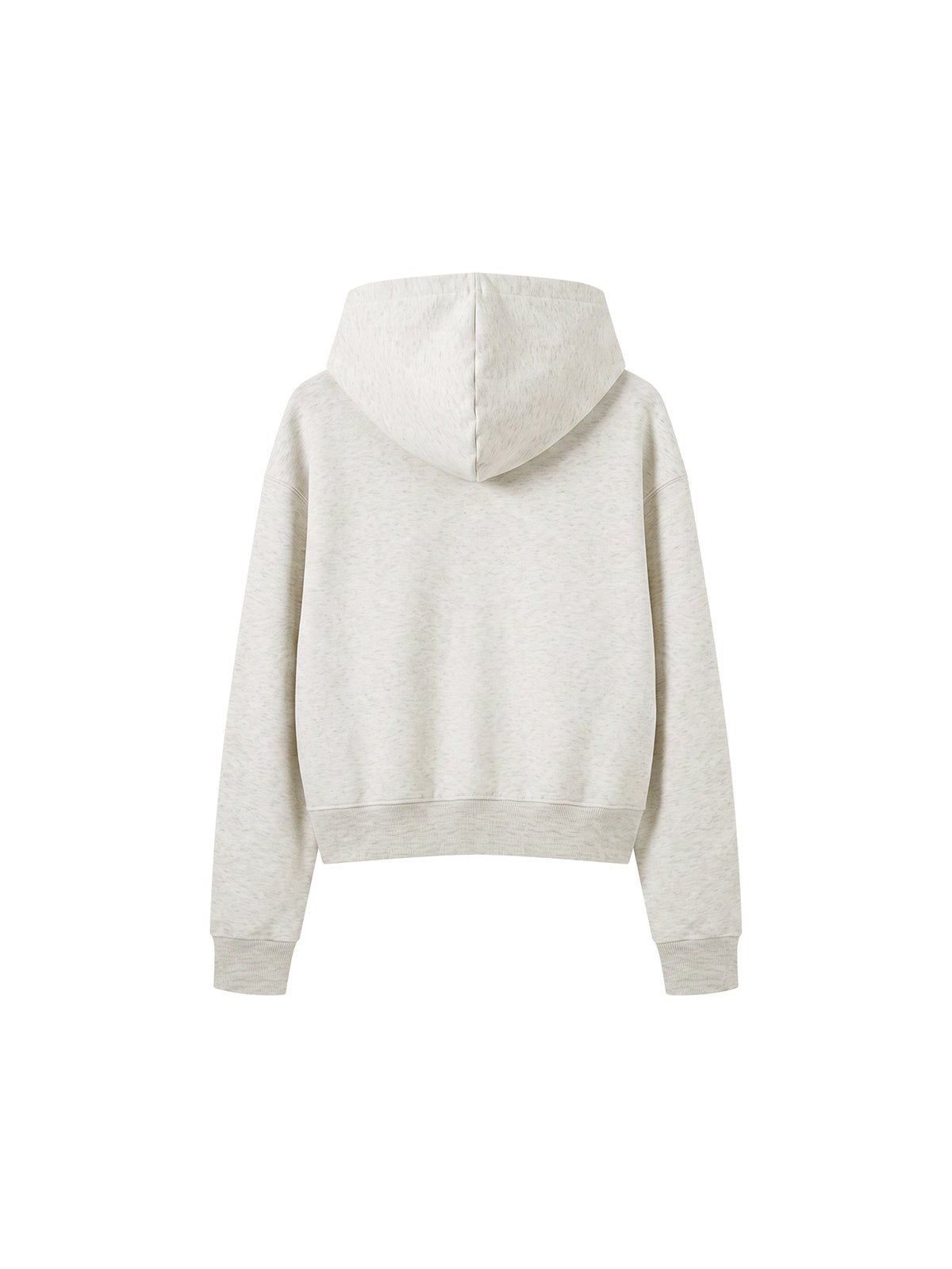 Women’s Cropped Full-Zip Hoodie oat gray back view