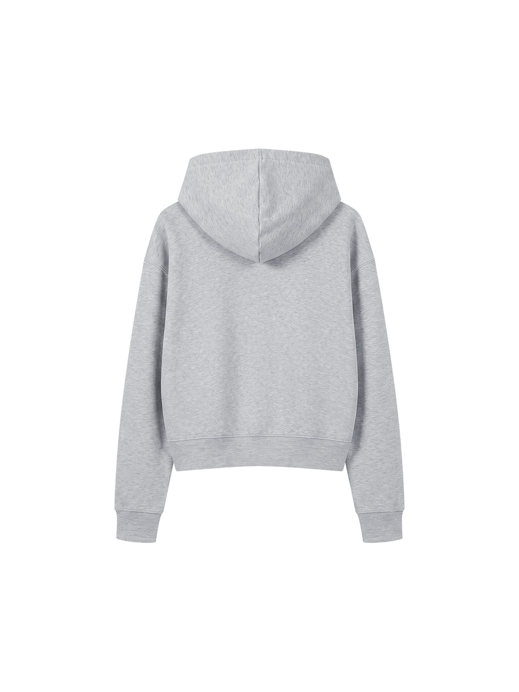 Women’s Cropped Full-Zip Hoodie flower gray back view