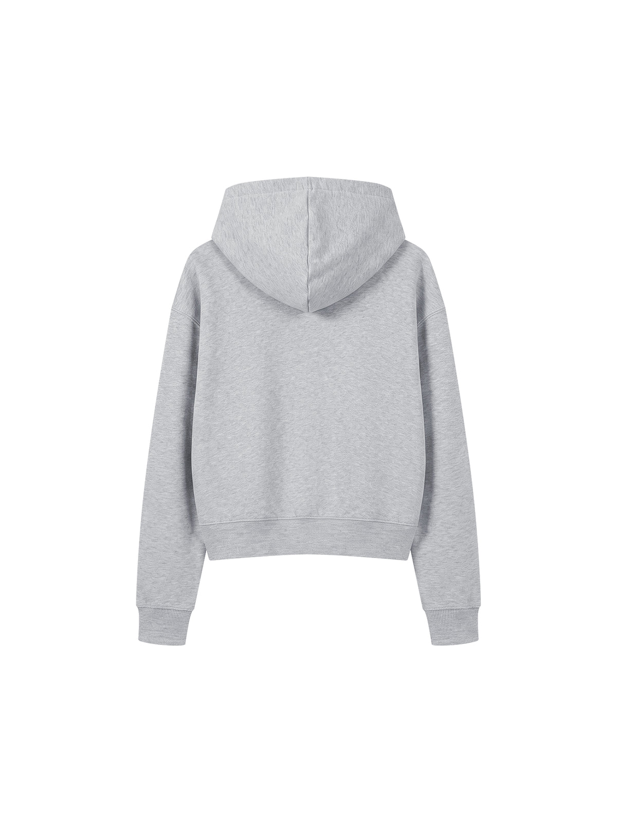 Women’s Cropped Full-Zip Hoodie flower gray back view