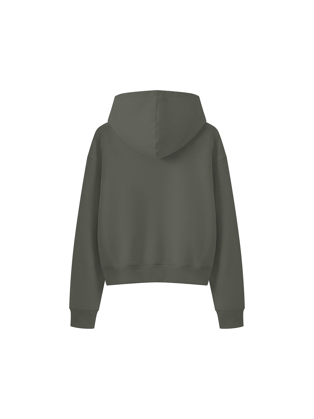 Women’s Cropped Full-Zip Hoodie dark gray back view