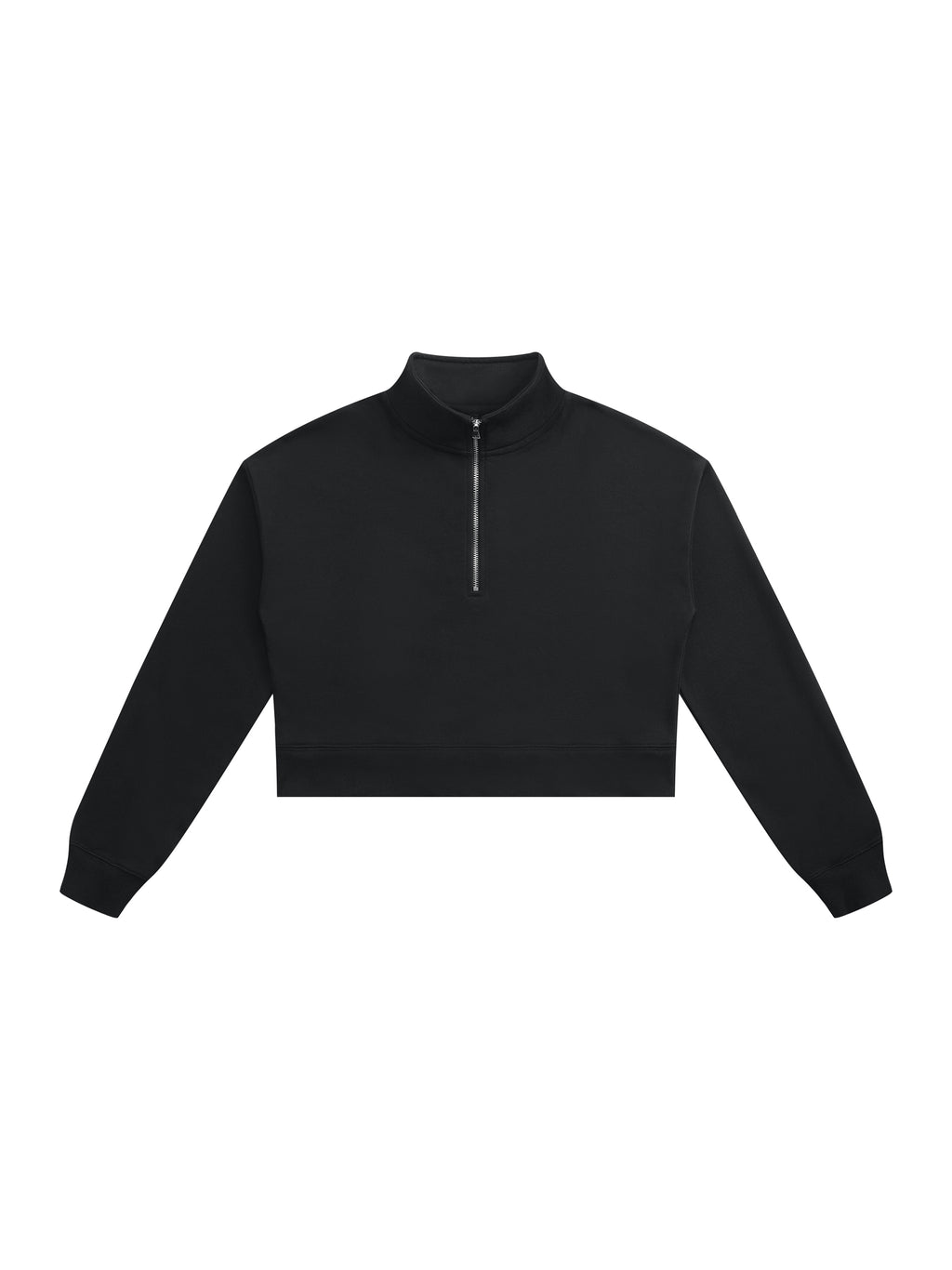 Women’s Cropped Quarter-Zip Sweatshirt - Black front