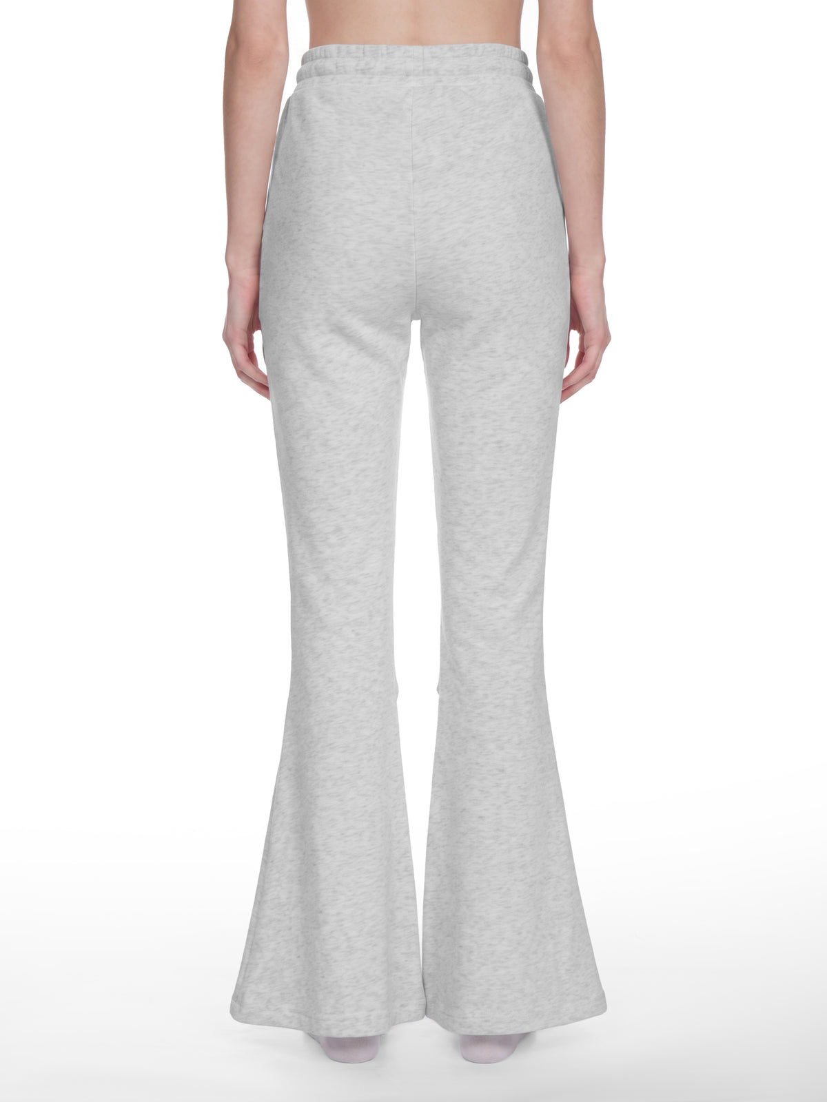 Women’s Flared Sweatpants flower gray model back view