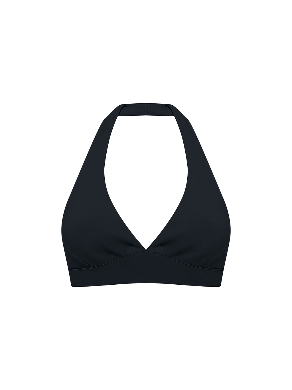 Women’s Halter Yoga Sports Bra black front view