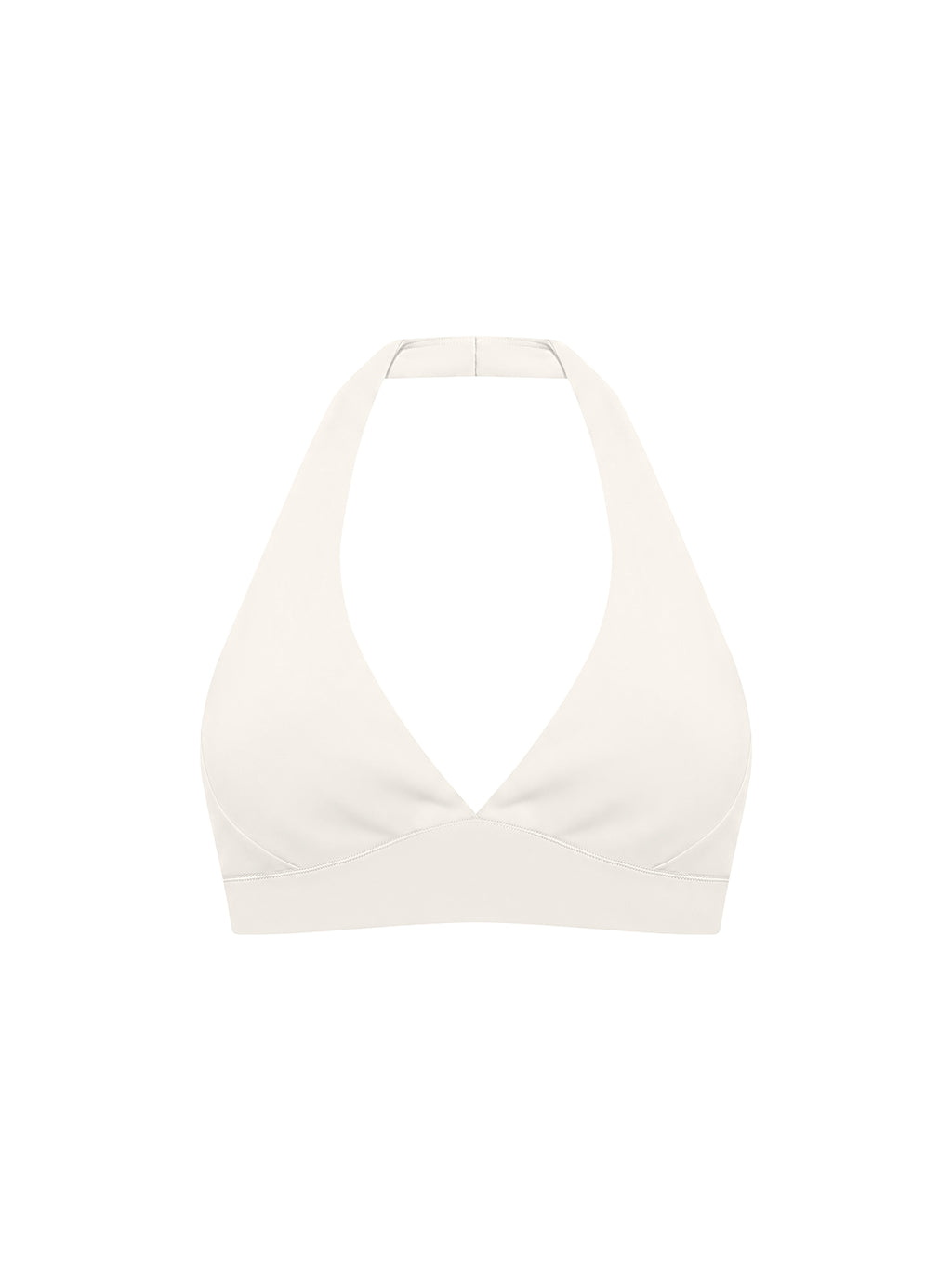 Women’s Halter Yoga Sports Bra beige front view