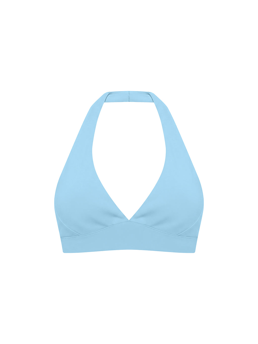 Women’s Halter Yoga Sports Bra sky blue front view
