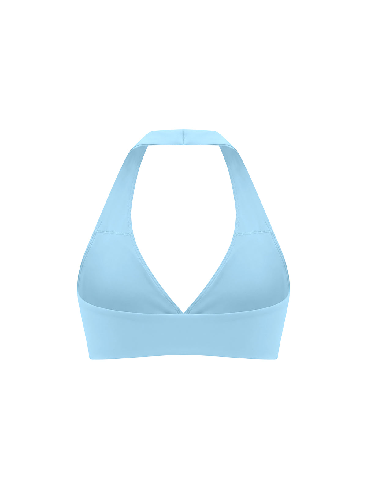 Women’s Halter Yoga Sports Bra sky blue back view