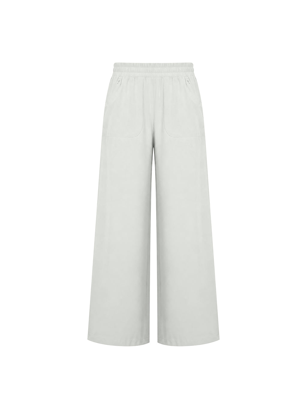 Women’s High-Waisted Wide-Leg Yoga Pants light gray front view
