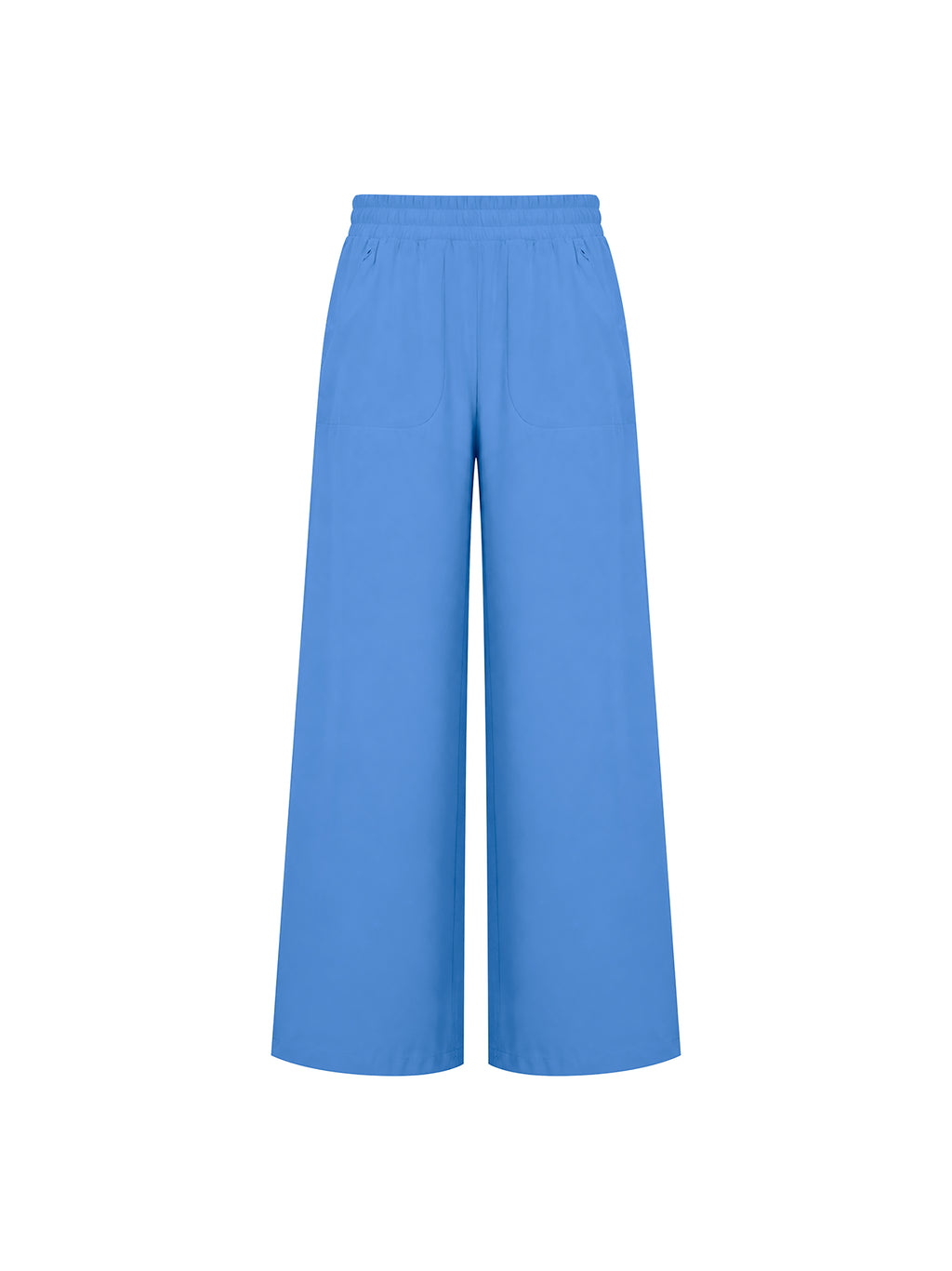 Women’s High-Waisted Wide-Leg Yoga Pants blue front view