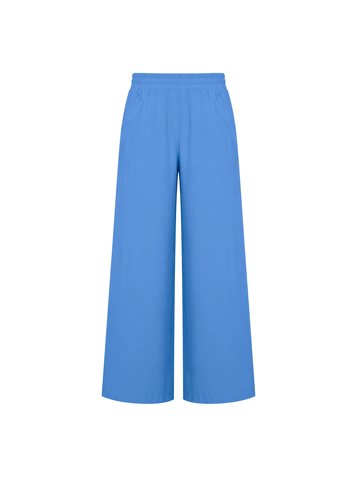 Women’s High-Waisted Wide-Leg Yoga Pants blue front view