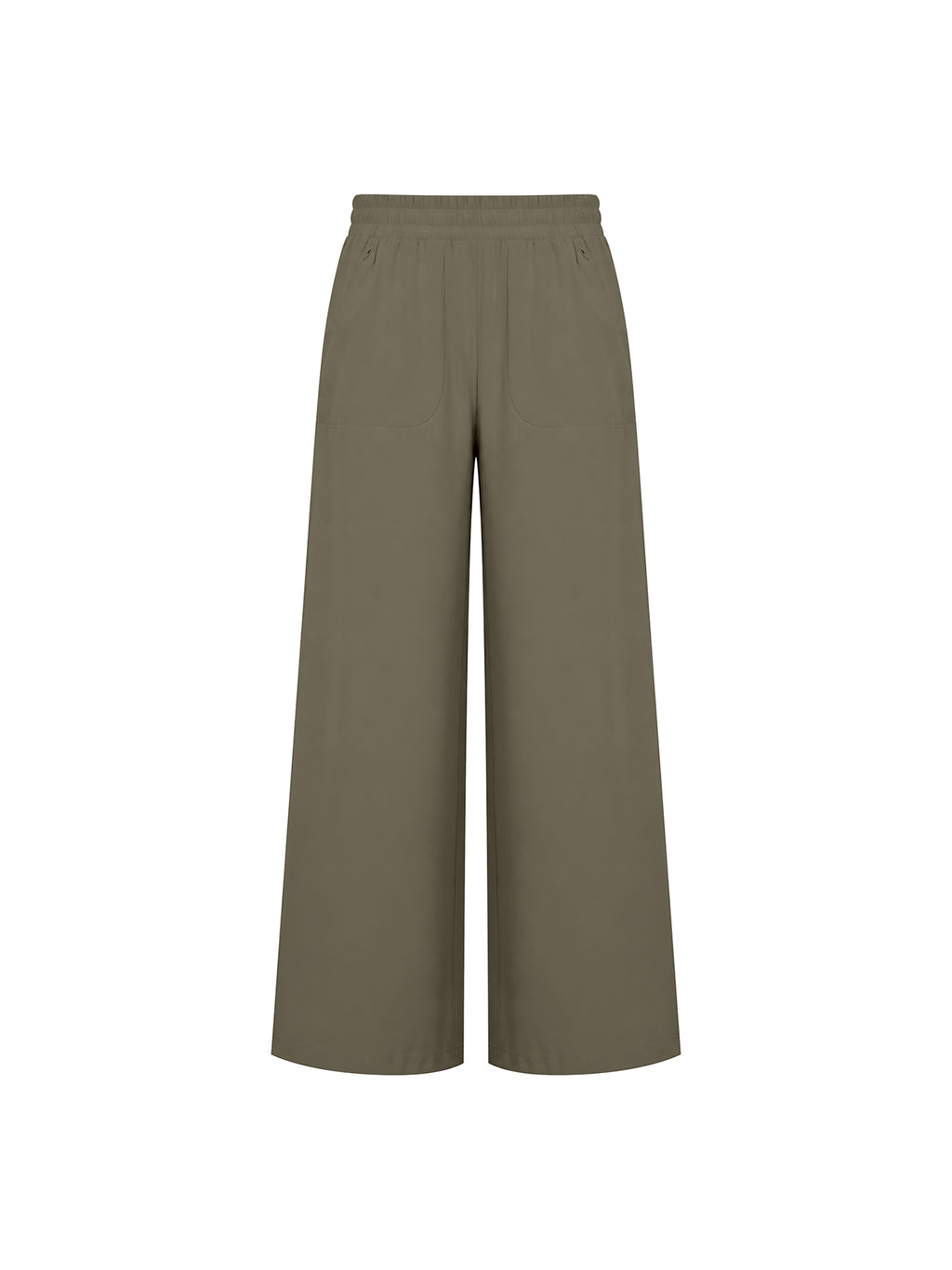 Women’s High-Waisted Wide-Leg Yoga Pants gray green front view