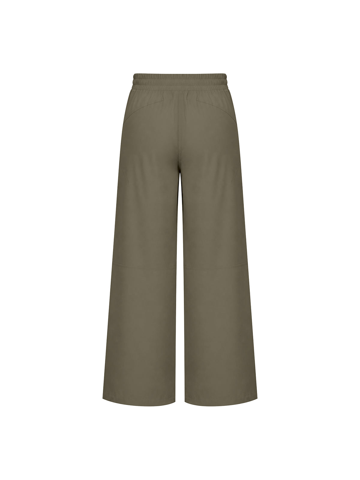 Women’s High-Waisted Wide-Leg Yoga Pants gray green back view
