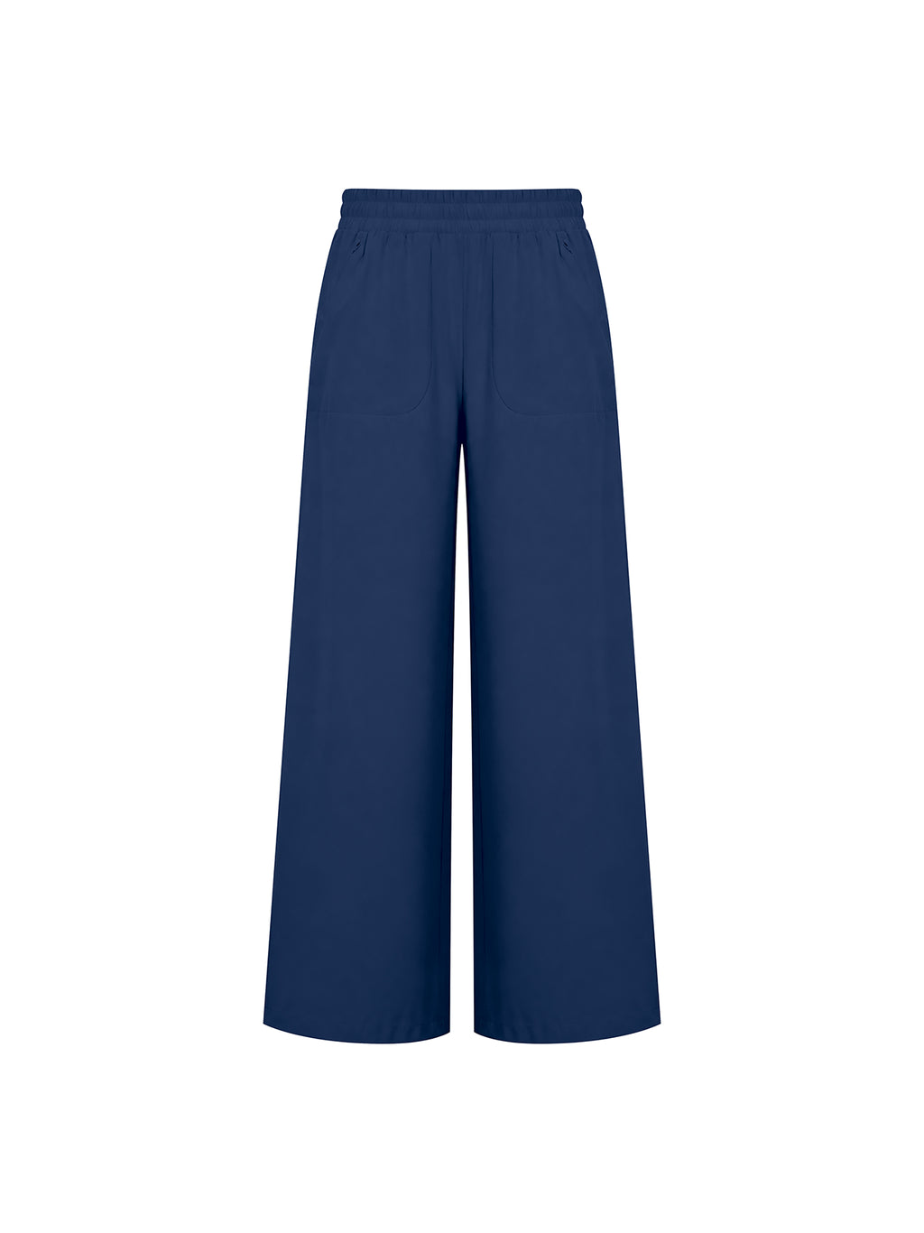 Women’s High-Waisted Wide-Leg Yoga Pants navy blue front view