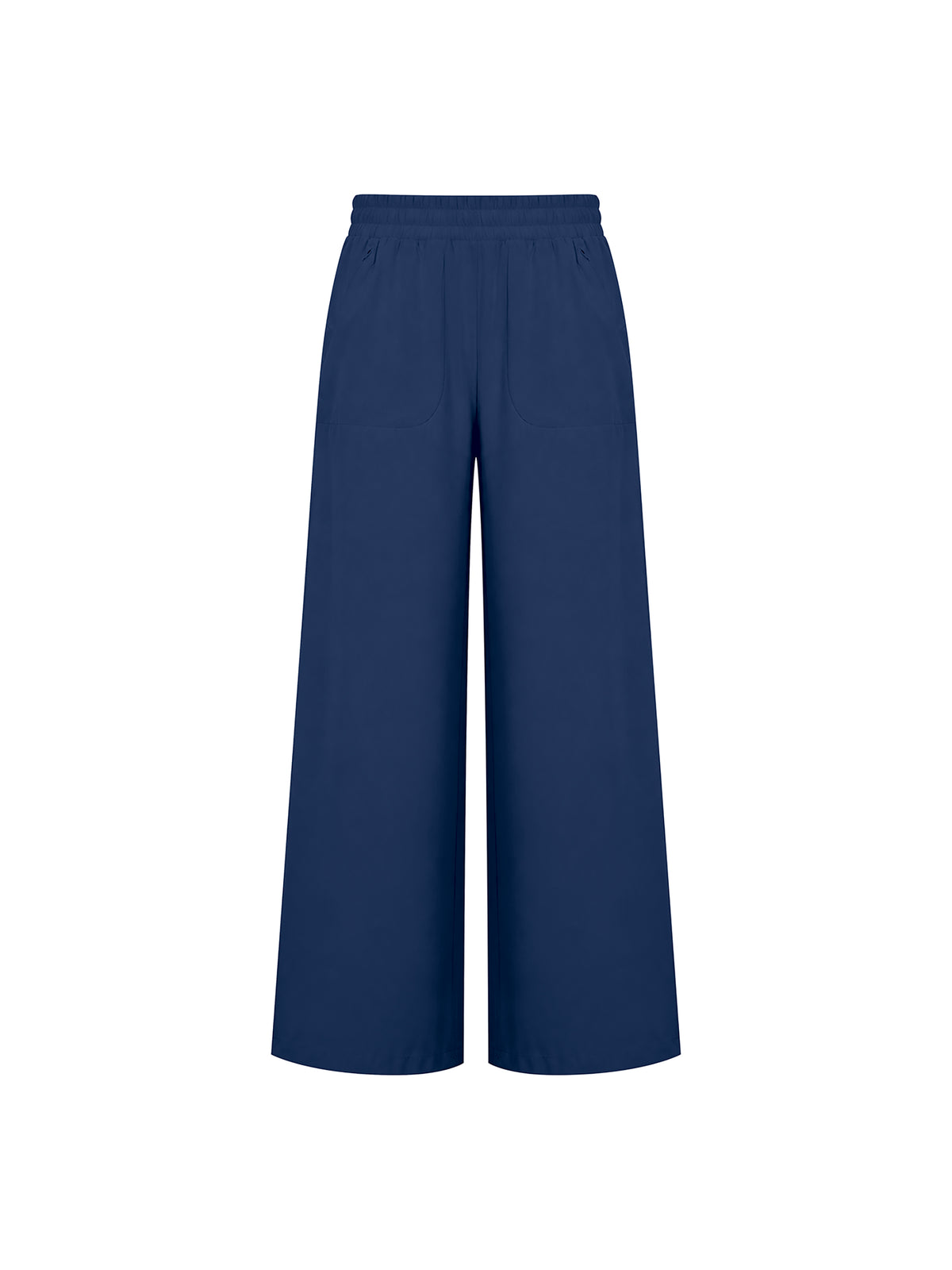 Women’s High-Waisted Wide-Leg Yoga Pants navy blue front view