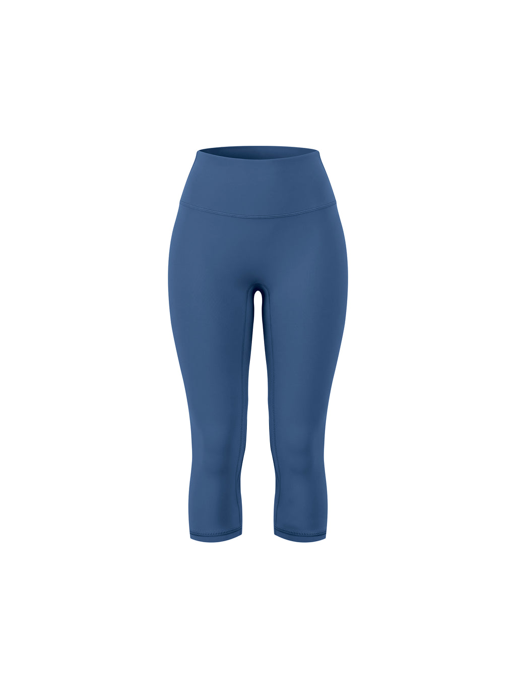 Women's High Waisted Yoga Capri Leggings - Navy Blue front