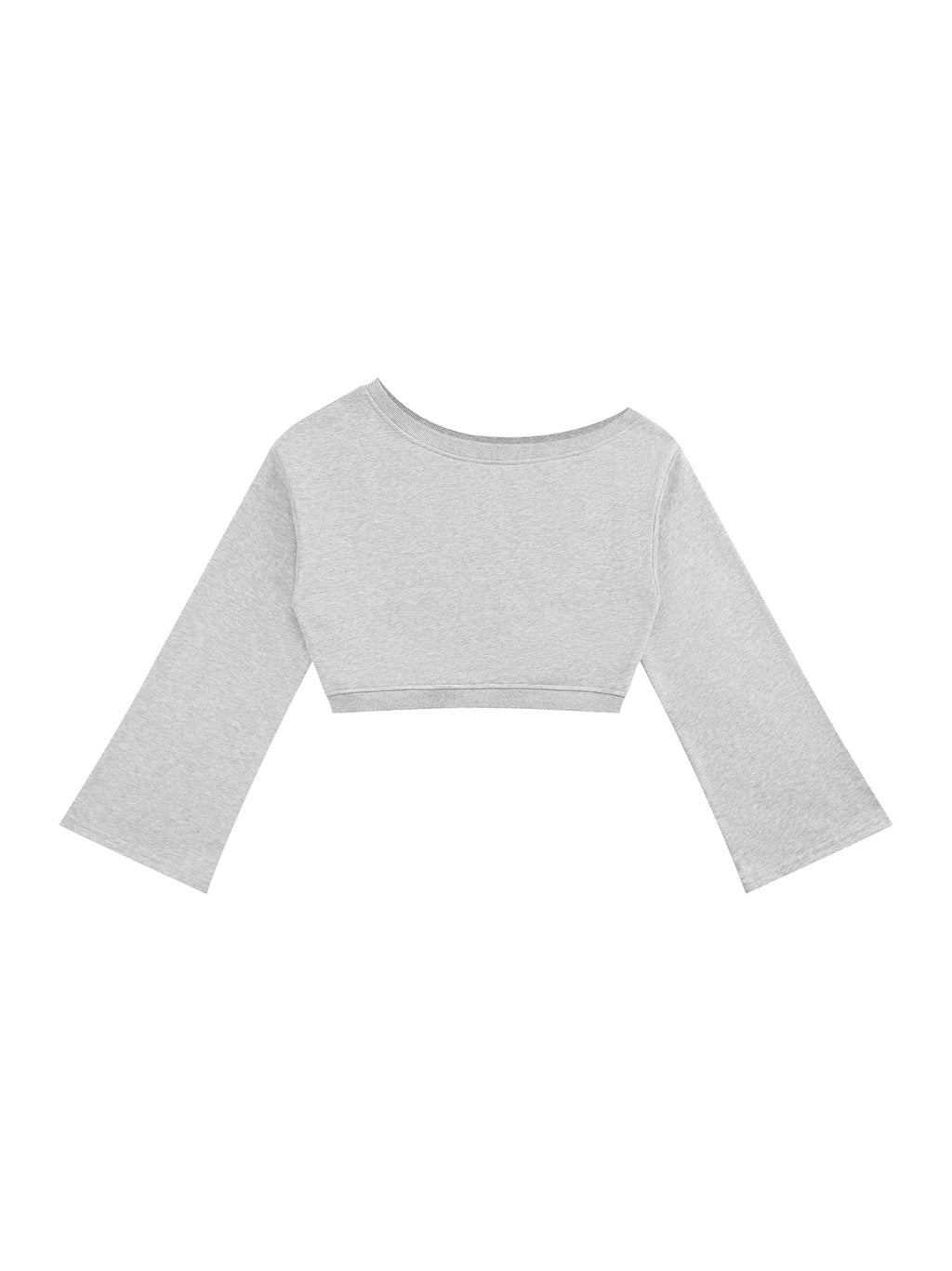 Women’s Off-Shoulder Sweatshirt - Flower Grey front