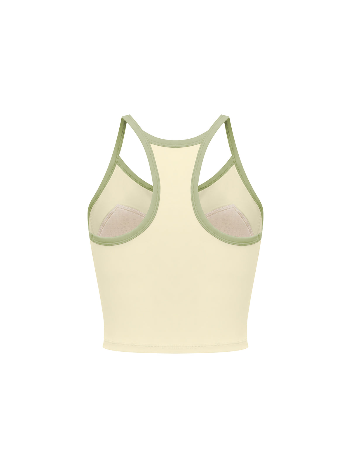 Women’s Piping Yoga Tank Top sage green back view