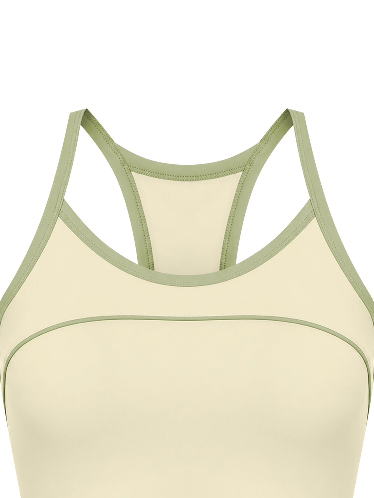 Women’s Piping Yoga Tank Top front piping detail
