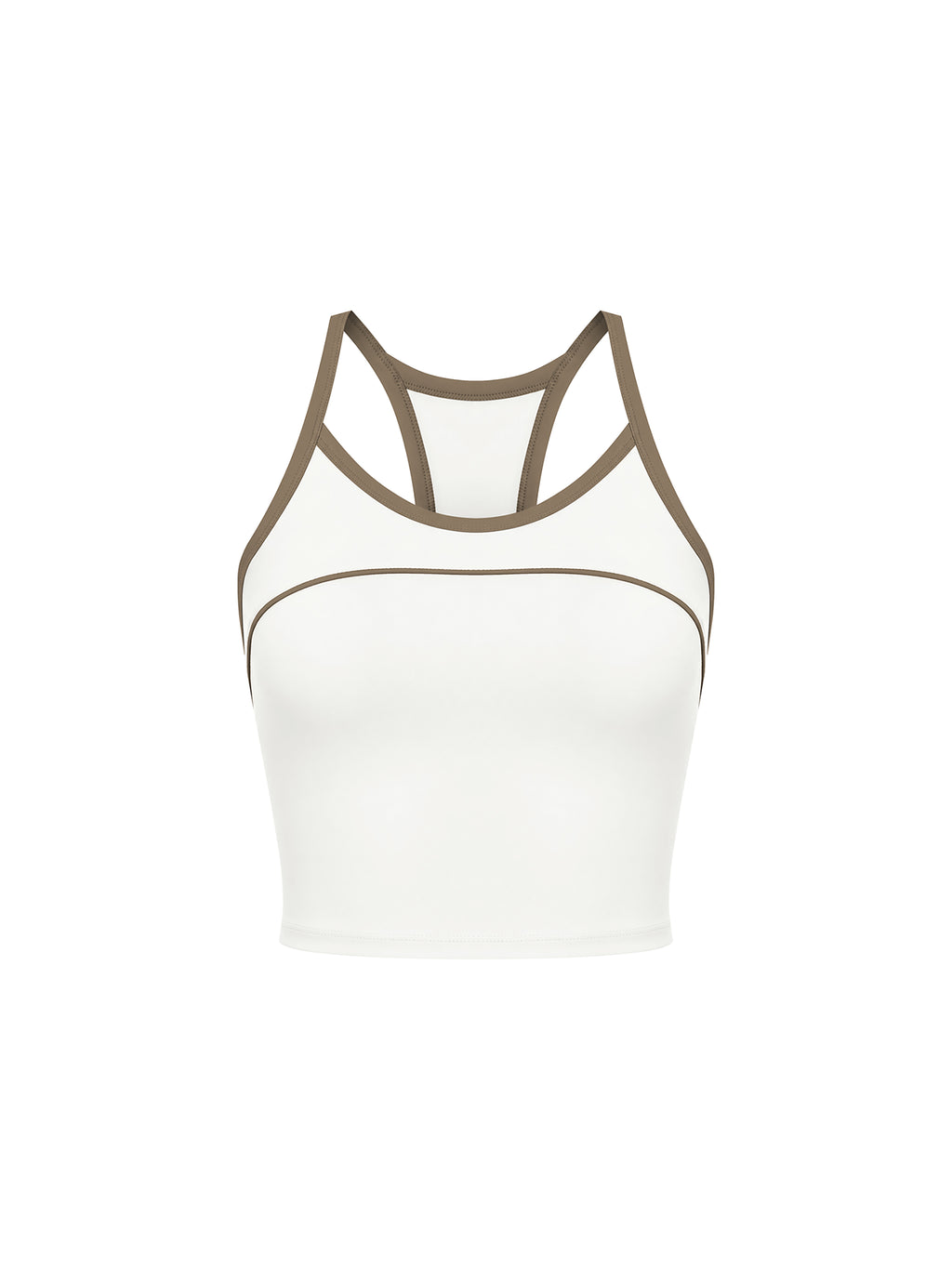 Women’s Piping Yoga Tank Top white front view