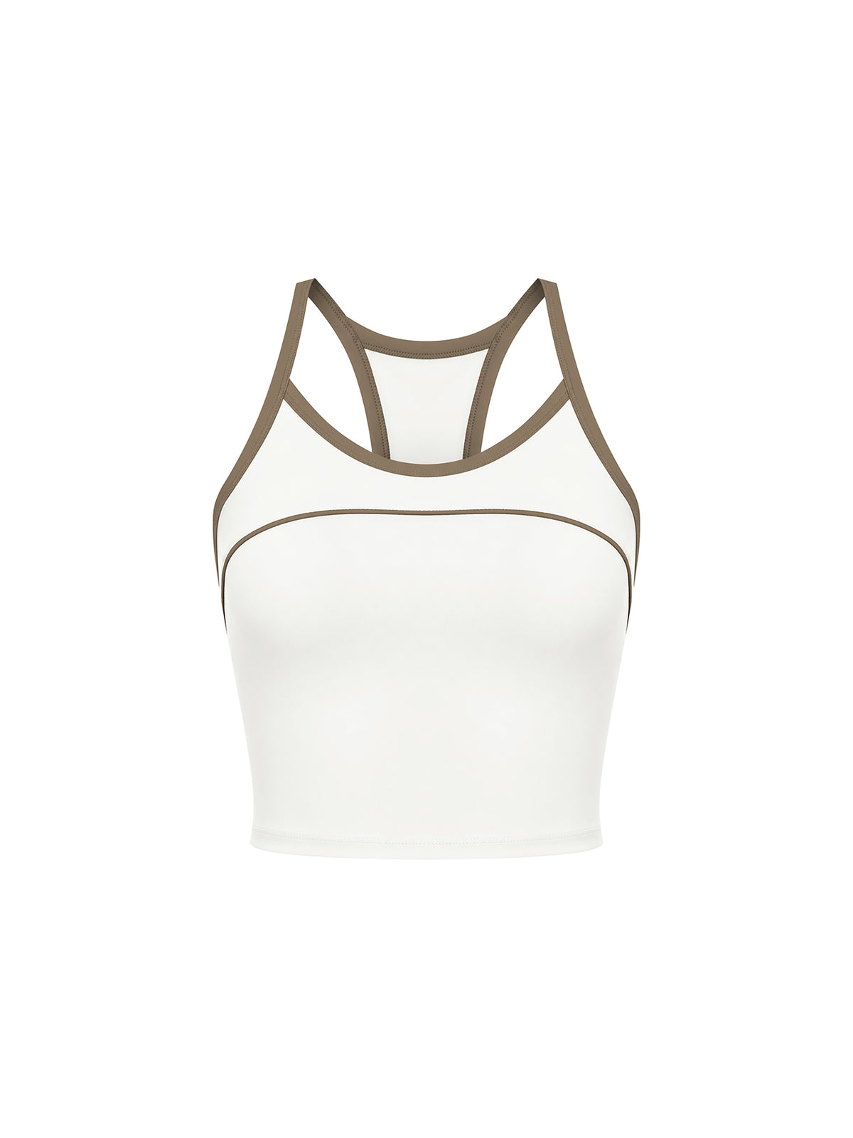Women’s Piping Yoga Tank Top white front view