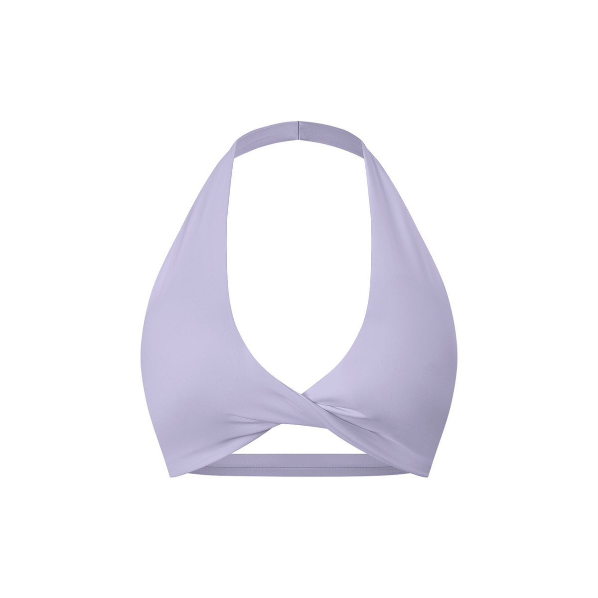 Purple Women’s Pleated Halter Sports Bra V2 – front mockup
