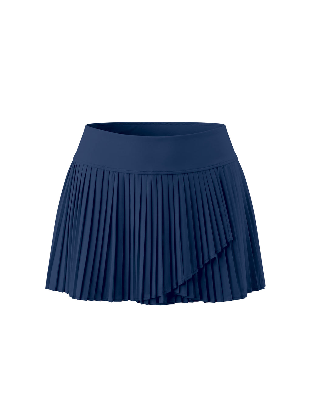Women’s Pleated Yoga Skort navy blue front view