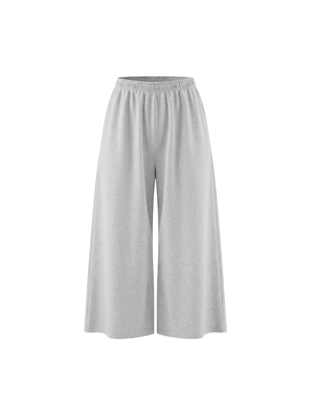 Women’s Raw-Edge Wide-Leg Sweatpants - Flower Grey front