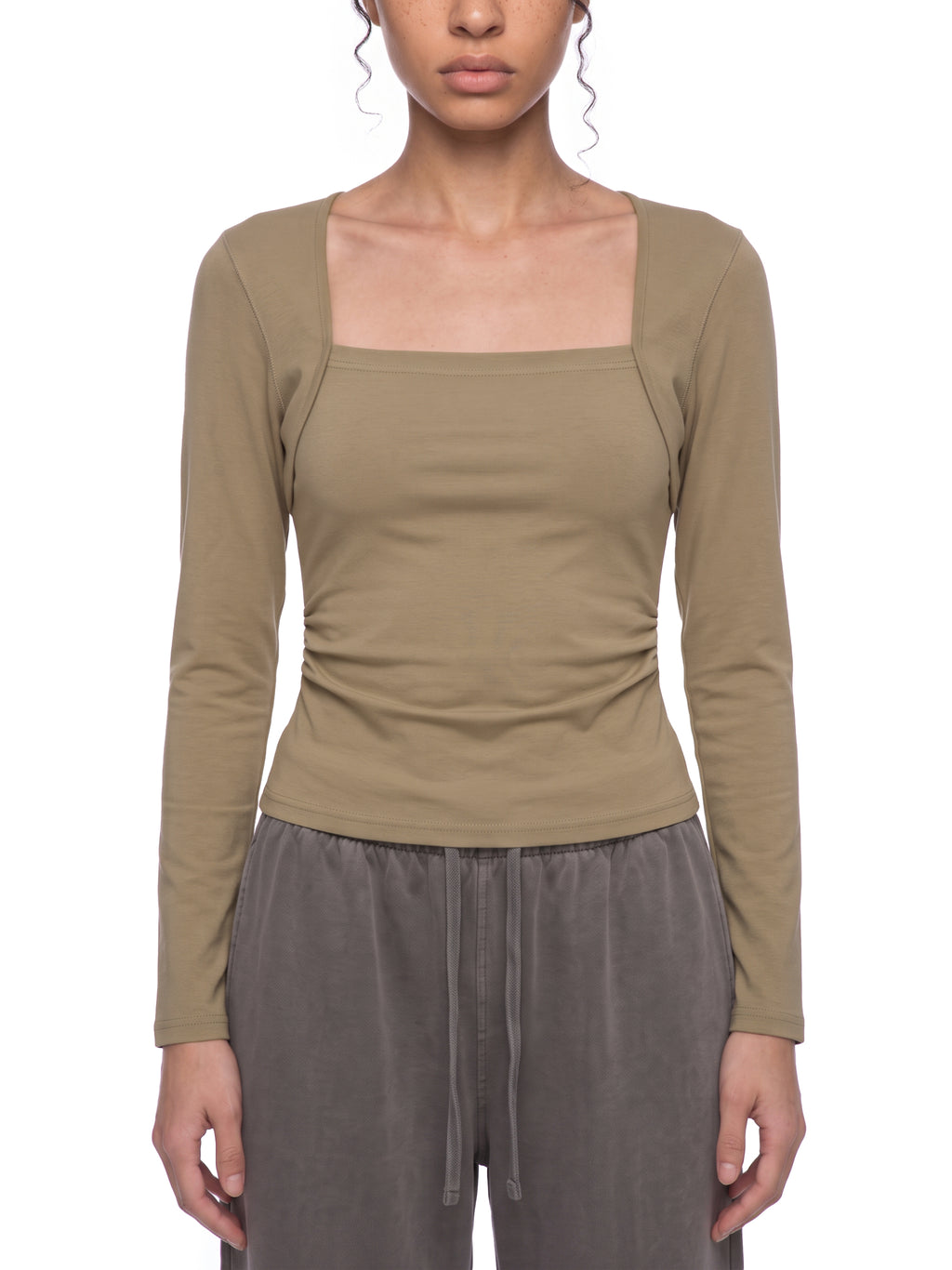 Women's Ruched Long Sleeve T-Shirt - image 3