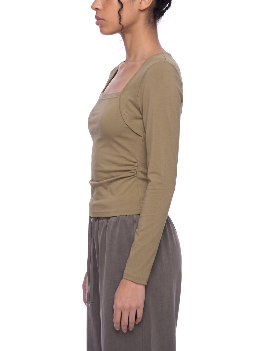 Women's Ruched Long Sleeve T-Shirt - image 4