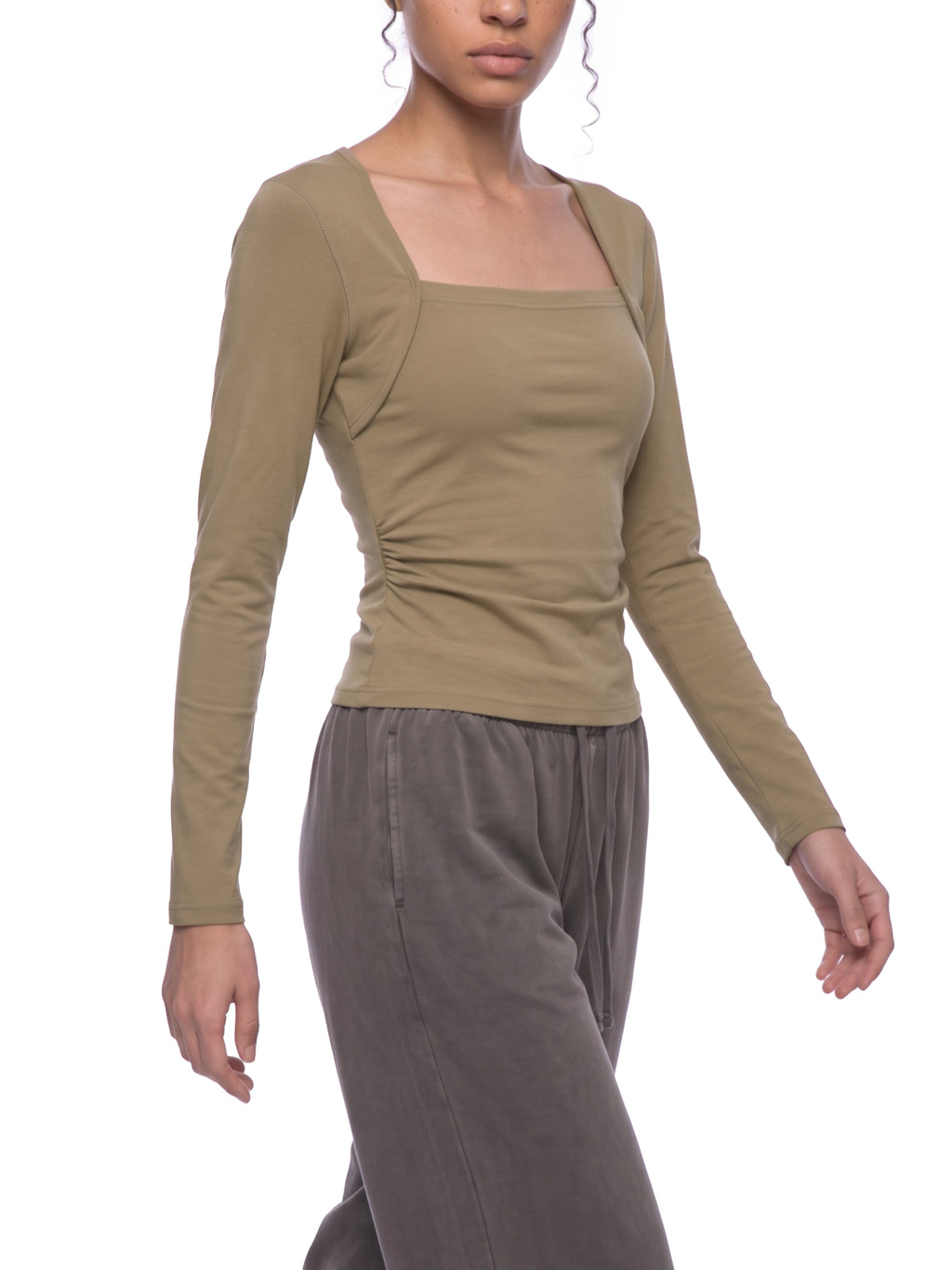 Women's Ruched Long Sleeve T-Shirt - image 5