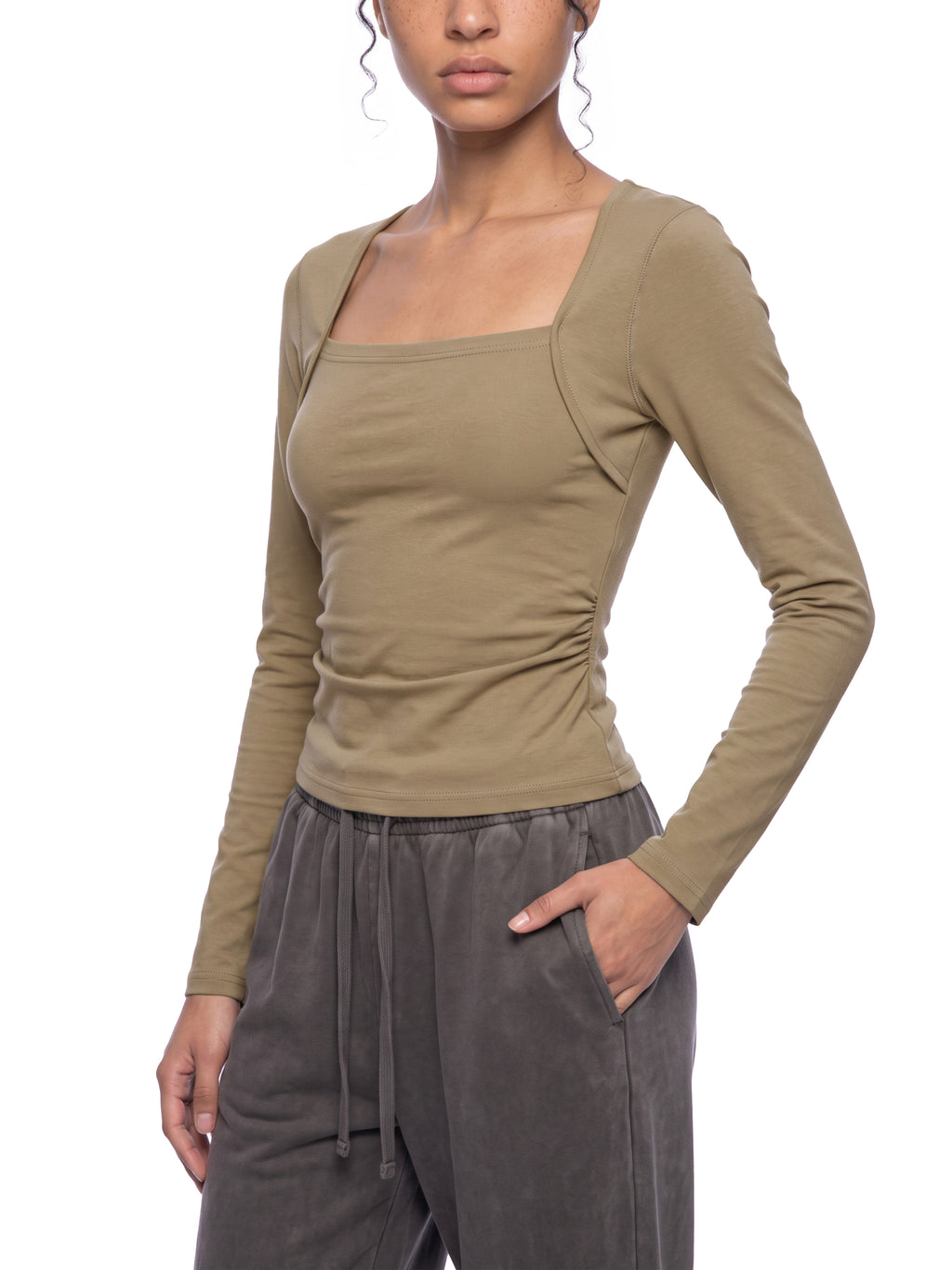 Women's Ruched Long Sleeve T-Shirt - image 7