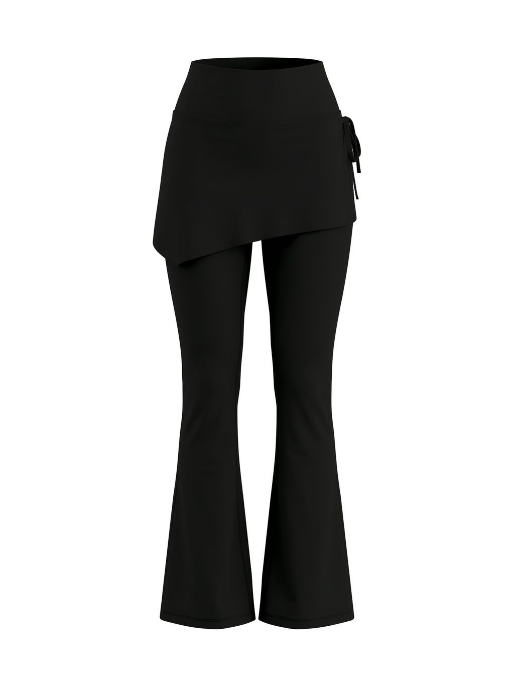 Women’s Skirted Flare Yoga Leggings - Black front