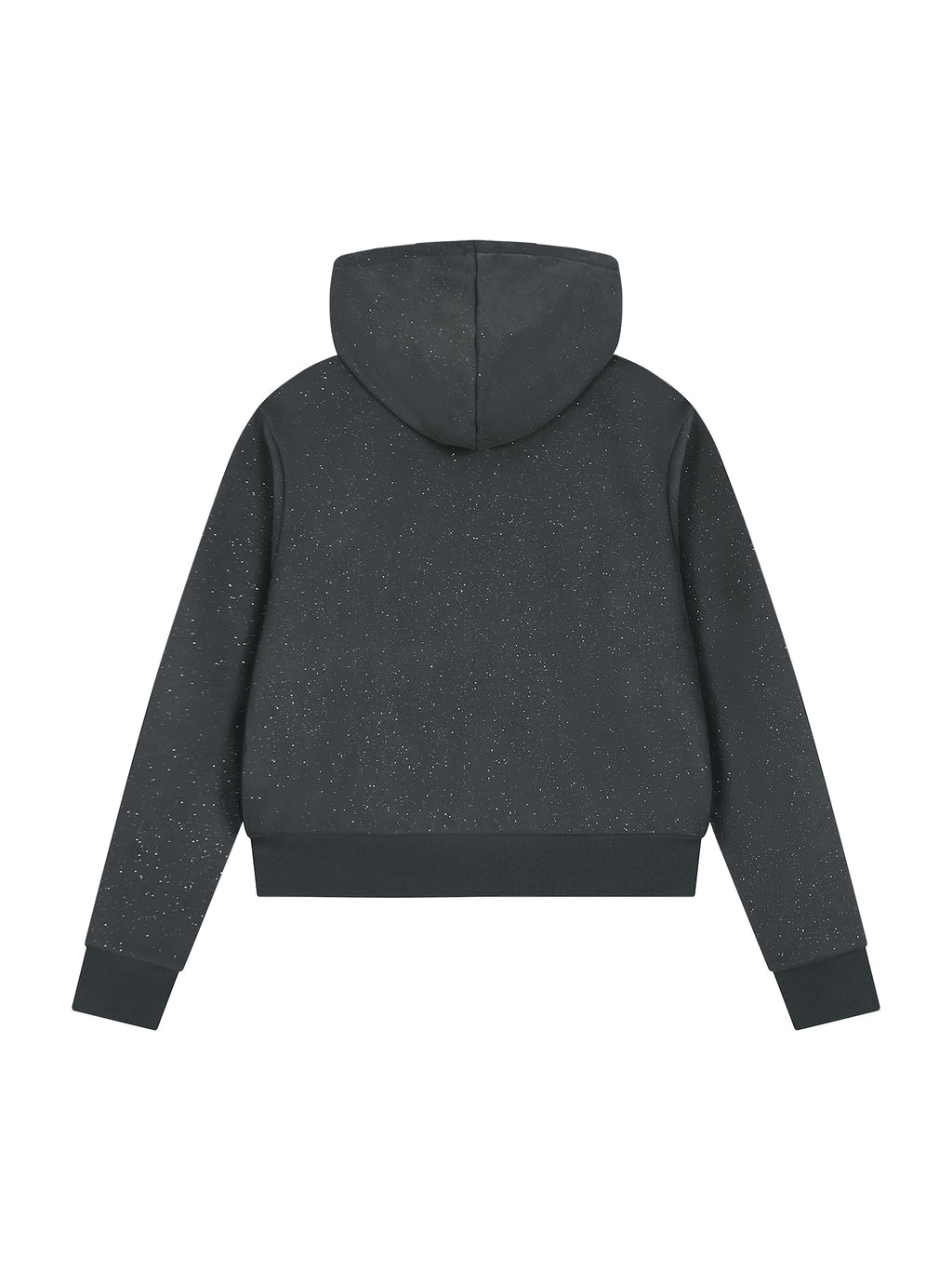 Women’s Sparkles Fleece Full Zip Hoodie dark gray back view