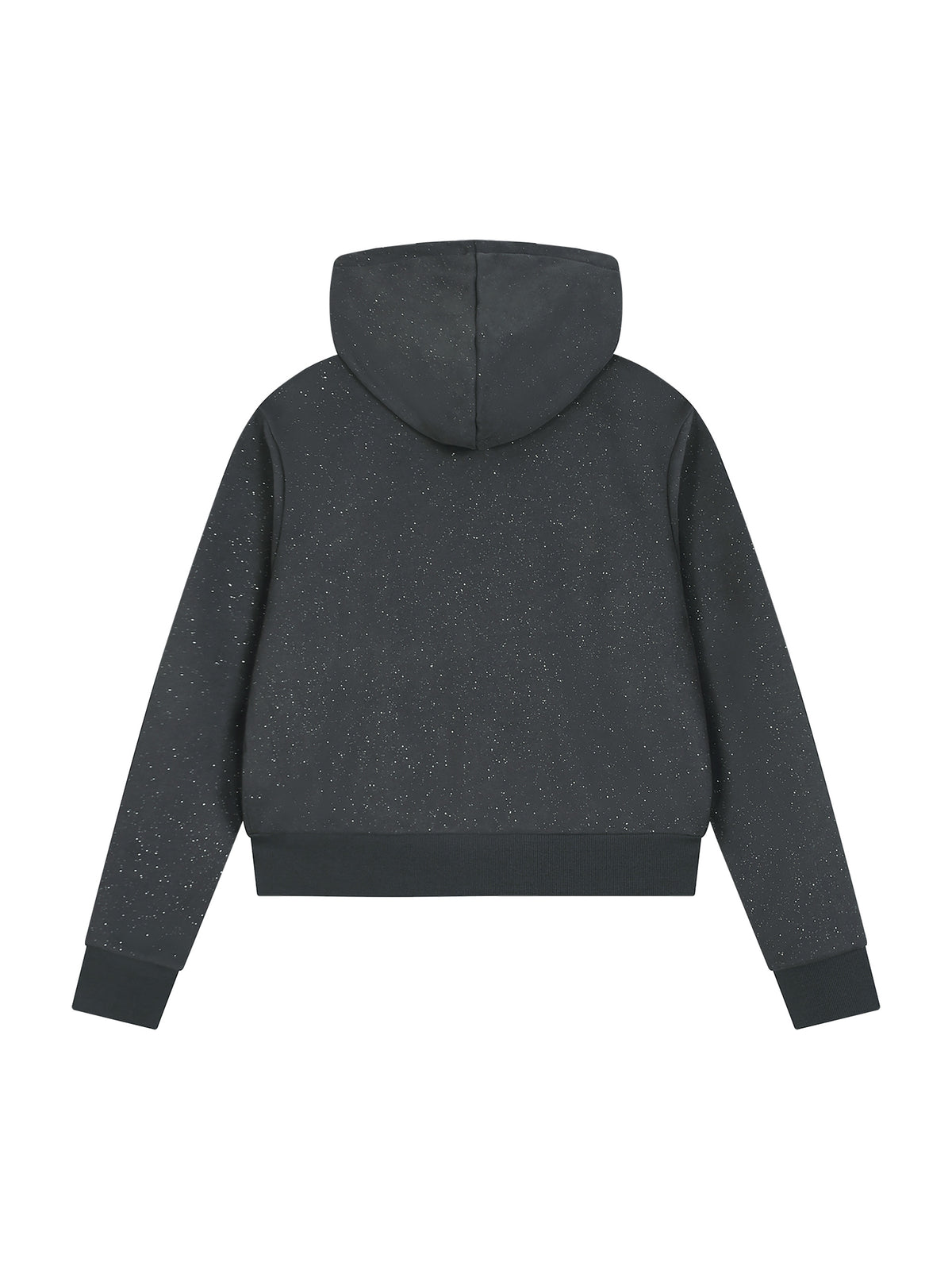 Women’s Sparkles Fleece Full Zip Hoodie dark gray back view