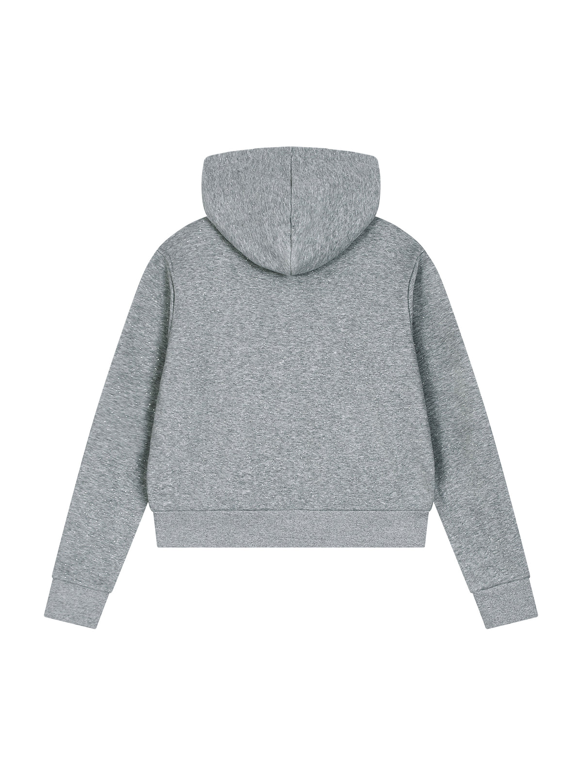 Women’s Sparkles Fleece Full Zip Hoodie flower gray back view