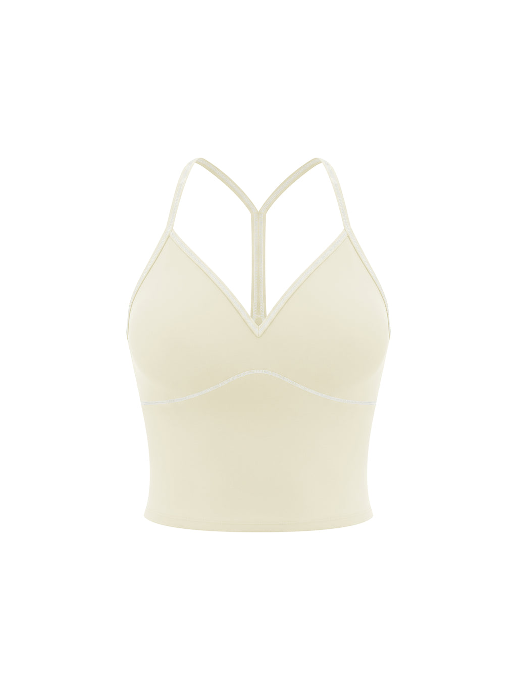Women's Topstitch Yoga Tank Top apricot front view