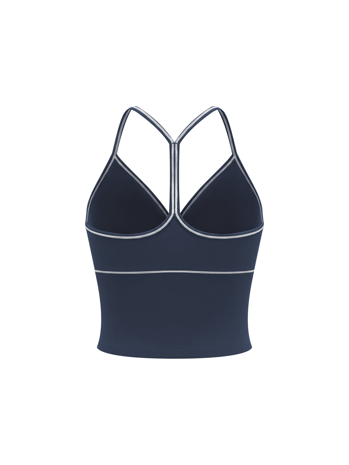 Women's Topstitch Yoga Tank Top navy blue back view
