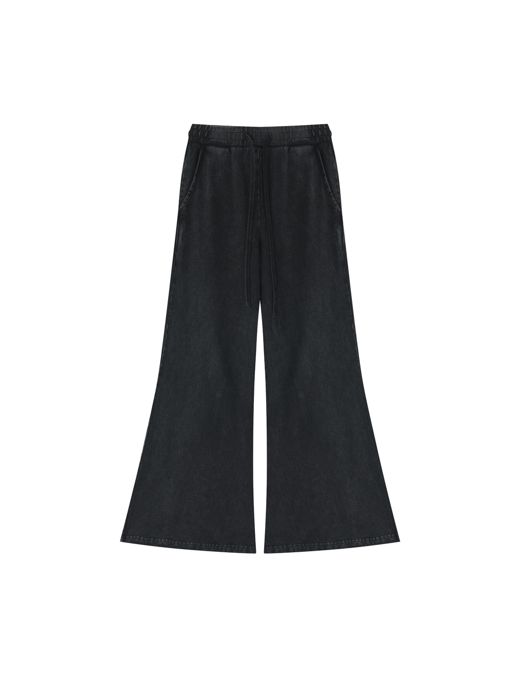 Women’s Vintage Wash Flared Sweatpants black front product view