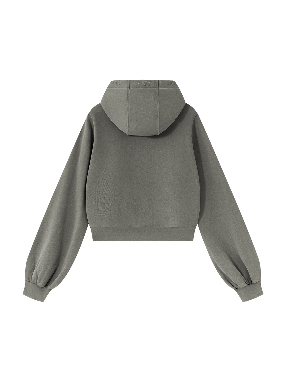 Women’s Vintage Wash Full Zip Hoodie dark gray back product view