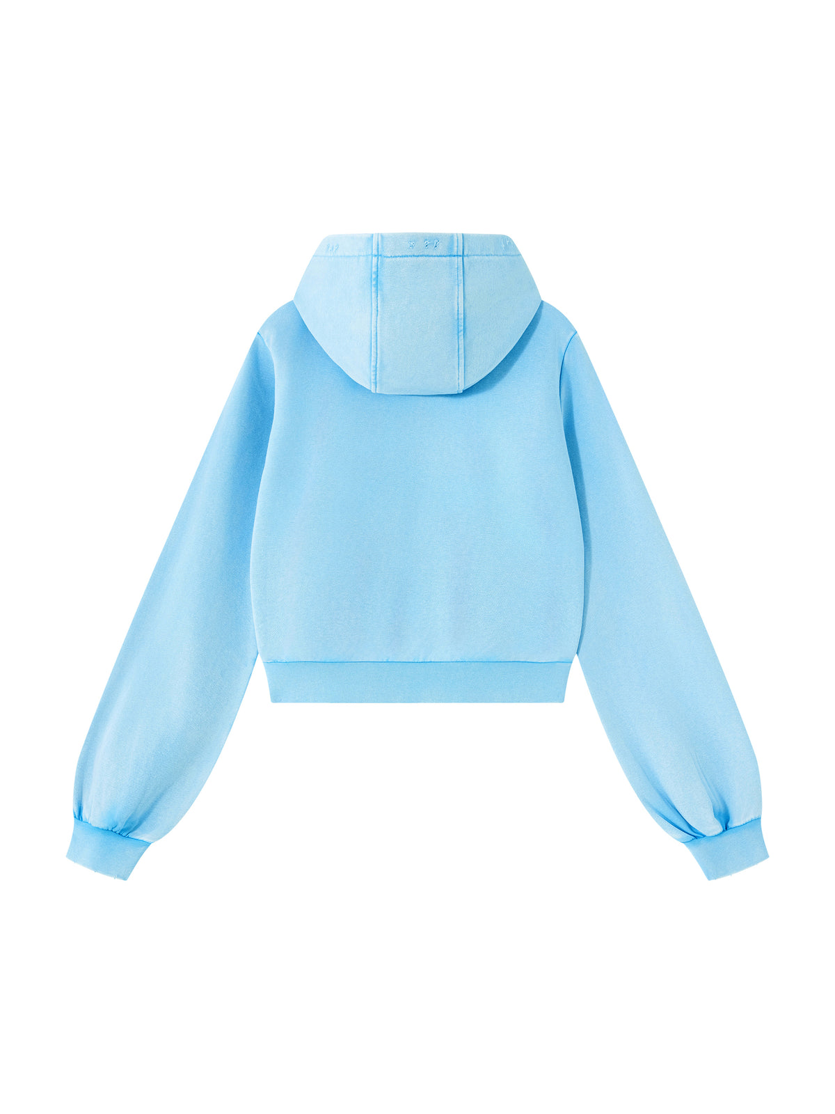 Women’s Vintage Wash Full Zip Hoodie sky blue back product view