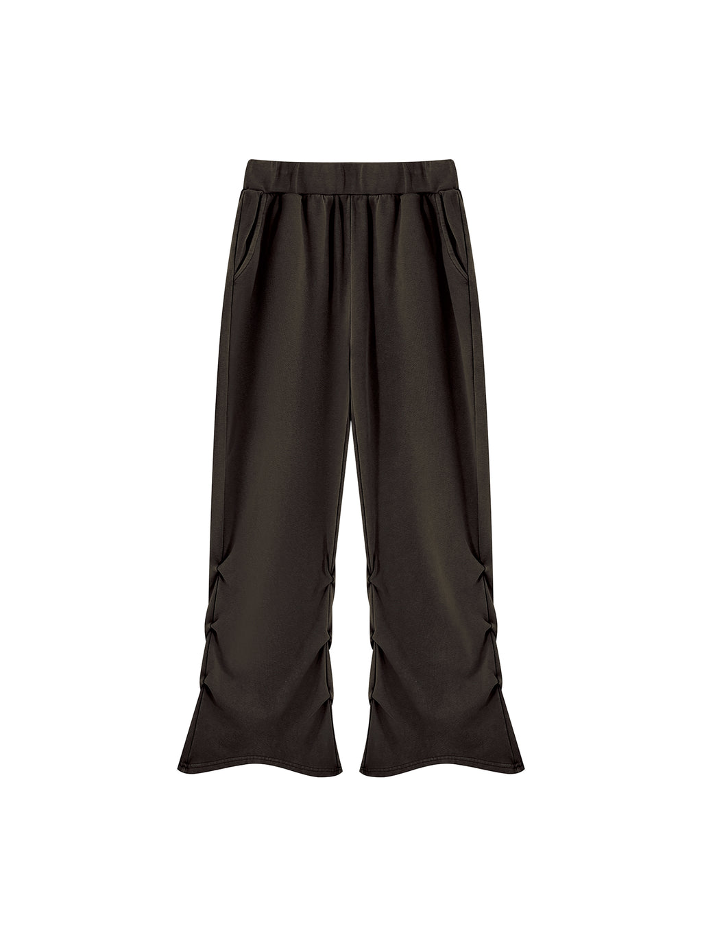 Women’s Vintage Wash Ruched Sweatpants black front product view