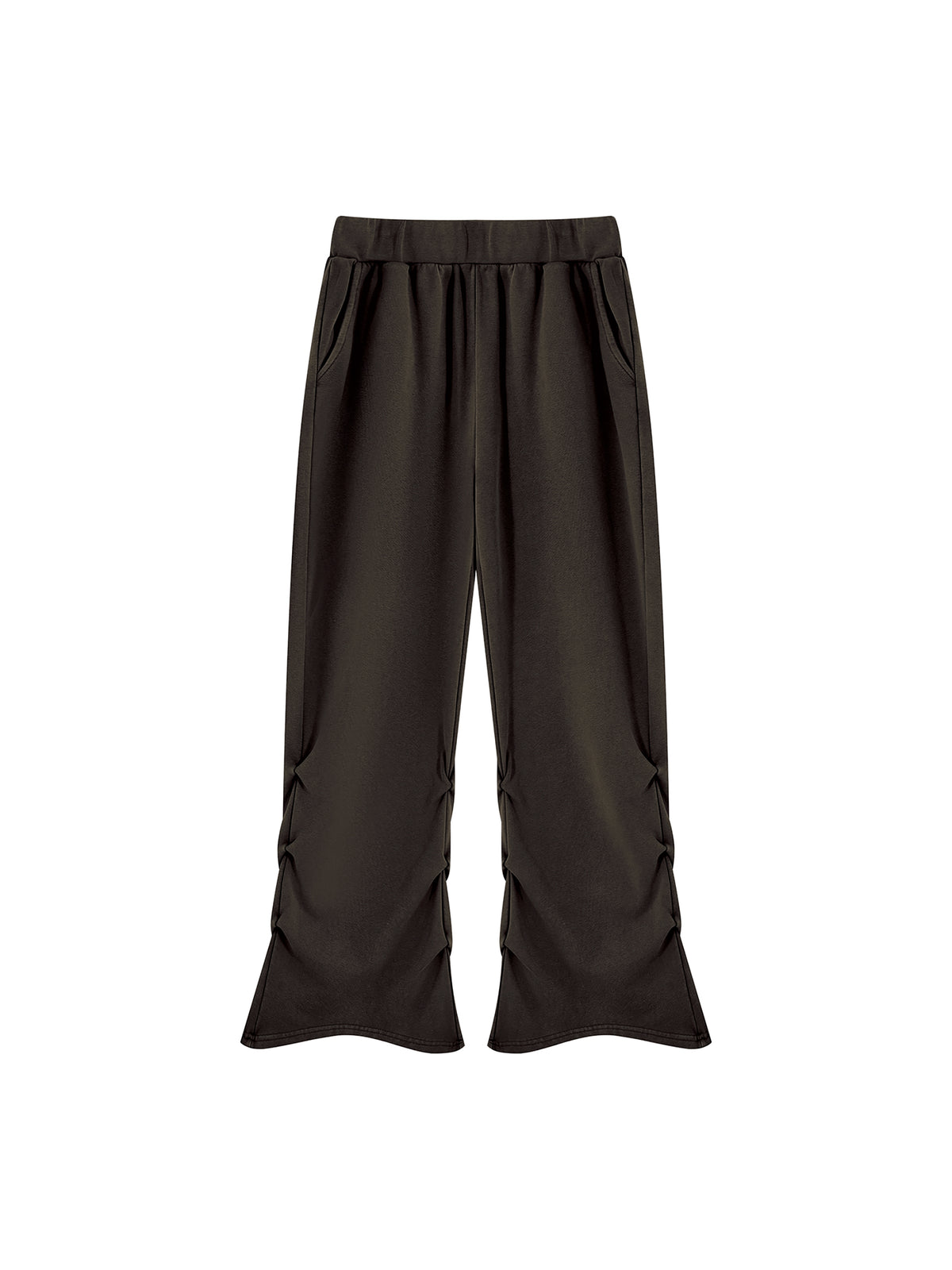 Women’s Vintage Wash Ruched Sweatpants black front product view