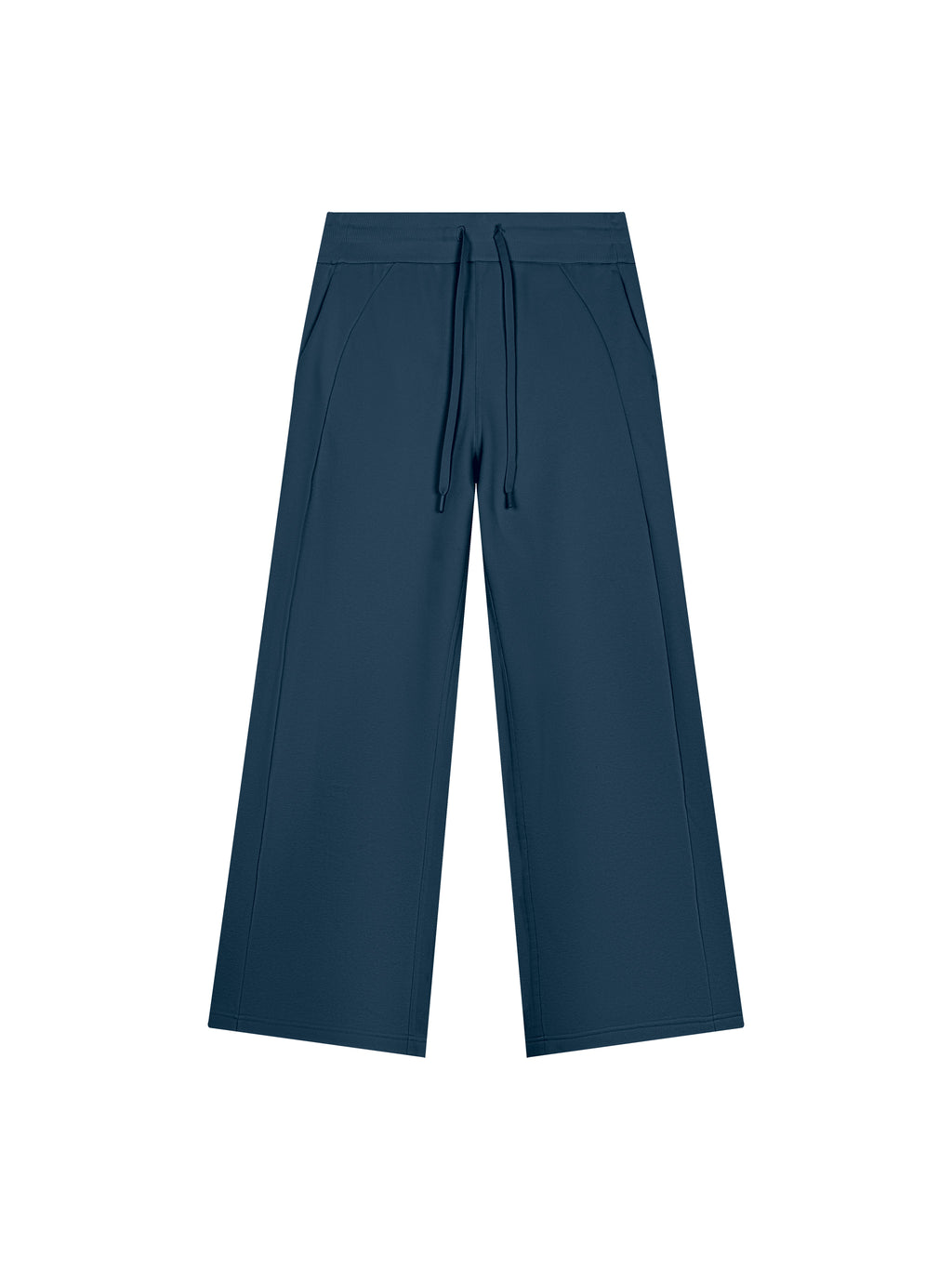 Women’s Wide Leg Fleece Sweatpants navy blue front product view